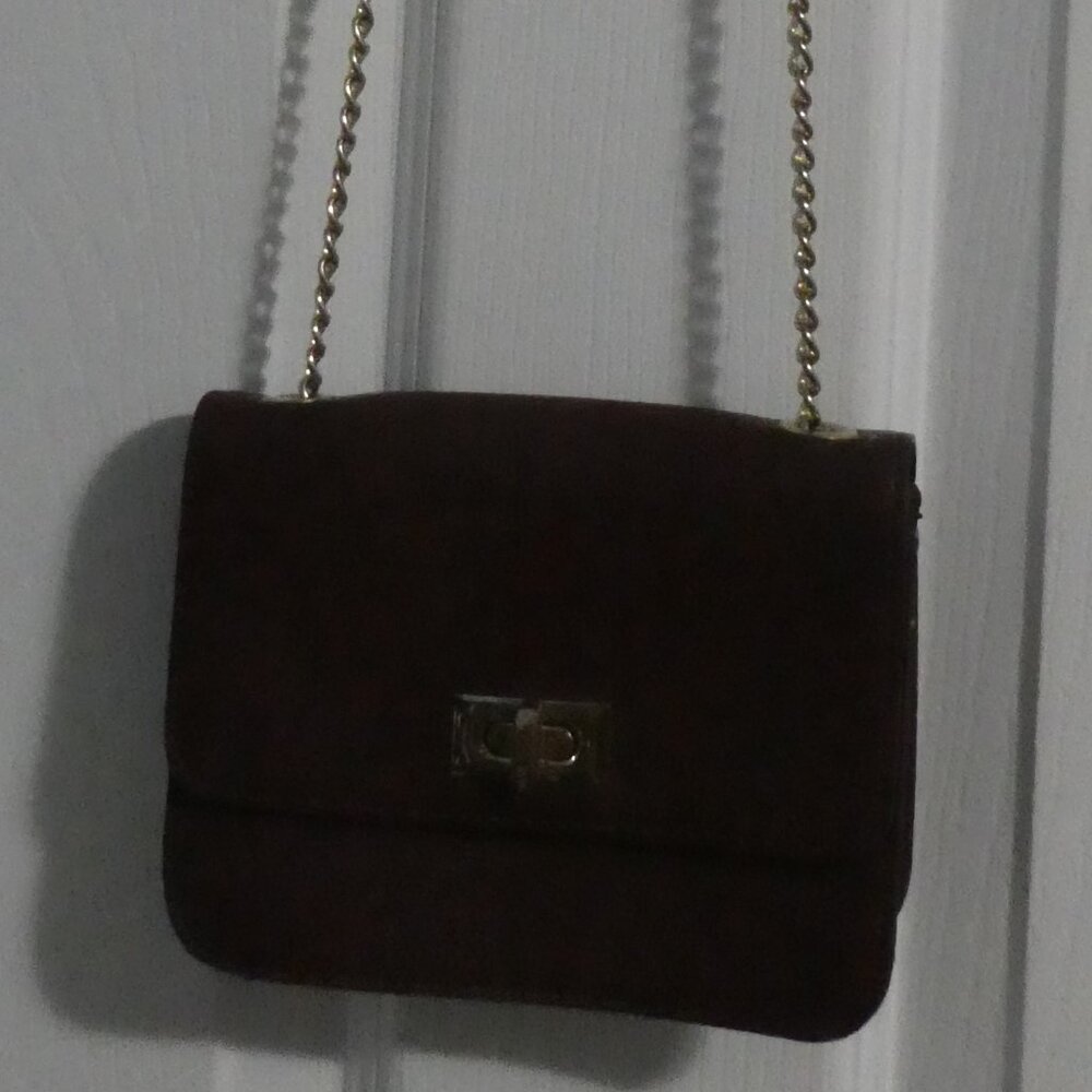 FOREVER 21 | Small Burgundy Crossbody / Sling Handbag With Gold Chain
